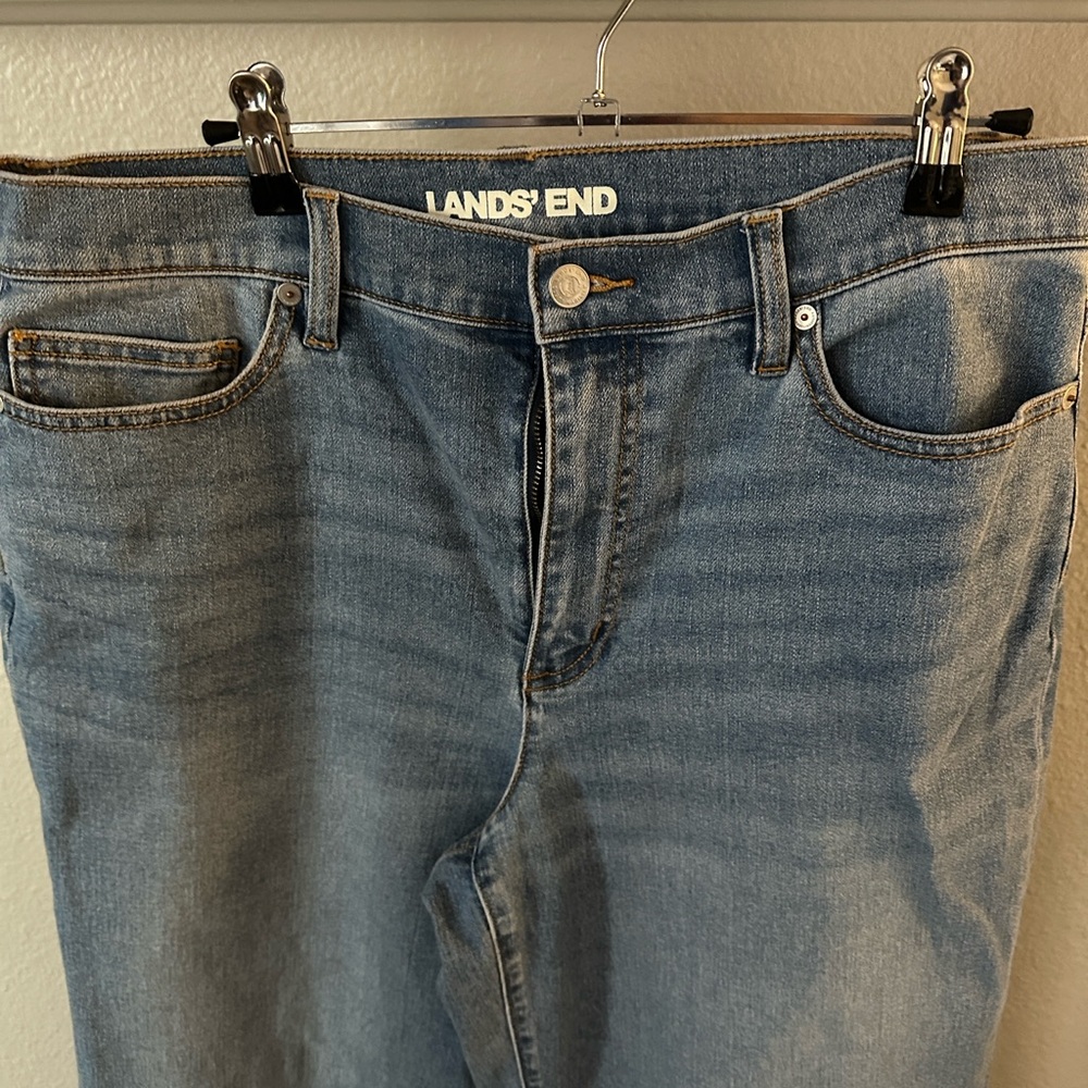 Lands' End Women's Light Blue Flare Jeans